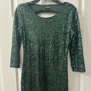 Express sequence green dress